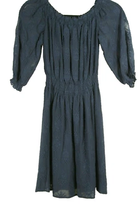NEW Rebecca Taylor Off the Shoulder Short Dress in Navy- Size 0 #D2112  - Image 1 of 4