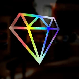 2x Diamond Decal Sticker Oil Slick Holographic Car Van Caravan Dub Euro VanLife - Picture 1 of 1