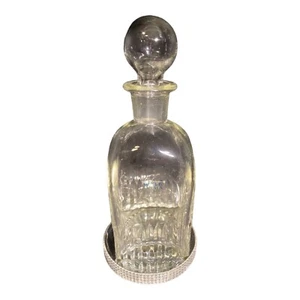 VINTAGE BLOCK IVIMA PORTUGAL HAND BLOWN CLEAR GLASS DECANTER - Picture 1 of 12