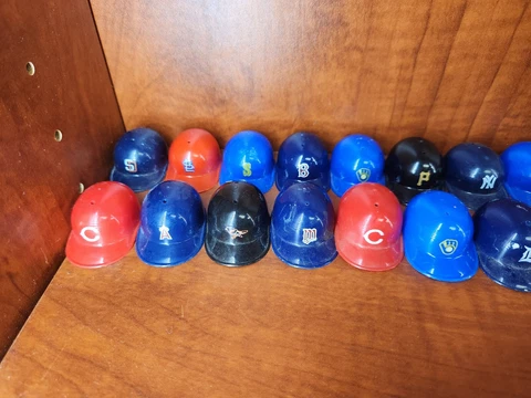 Lot Of 54 Vintage Laich Mini Gumball Plastic Baseball Helmets Cover