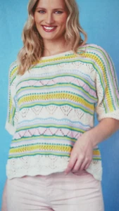 Knitting Pattern Lady's lovely Top In 5 Colours of Cotton 4ply -Sizes 30-60ins - Picture 1 of 2