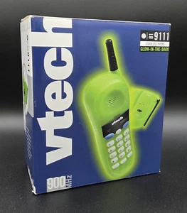 Vintage rzadki kolor Vtech 81-9111 telefon bezprzewodowy świeci w ciemności 900 Mhz *czytaj* - Zdjęcie 1 z 13