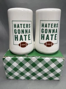 Football Salt and Pepper Shakers Haters Gonna Hate Gartner Studios NOS Sports - Picture 1 of 12