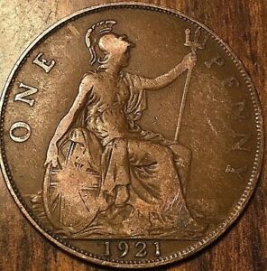 1921 UK GREAT BRITAIN ONE PENNY