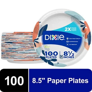 Everyday Disposable Paper Plates, 8.5", Multi-Color, 100 Count - Picture 1 of 11