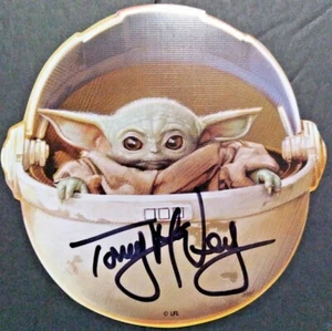 GROGU BABY YODA DISNEY THE MANDALORIAN TONY MCVEY SIGNED AUTOGRAPH PLAYING CARD - Picture 1 of 2