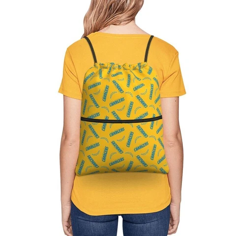 San Diego Chargers Fans Drawstring Zipper Backpack Waterproof Travel Backpack Cover