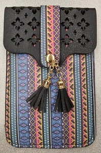 TRIBAL PATTERN TASSEL TOUCH VIEW CELLPHONE CROSSBAG - Picture 1 of 3