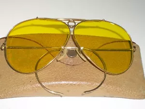 62MM VINTAGE B&L RAY-BAN 12K GF KALICHROME 5mm BULLET HOLE SHOOTING SUNGLASSES - Picture 1 of 12