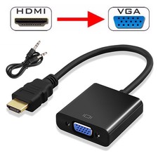 1080P HDMI Male to VGA Female Video Cable Cord Converter Adapter AUX For PC HDTV