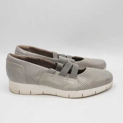 Zapatos informales Clarks artesanales de cuero gris sin cordones para mujer talla 8,5 N EE. UU. Foto 1 de 4