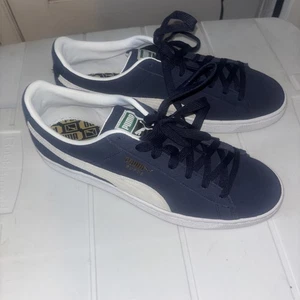 PUMA Suede Size 11 Dark Blue and White Men's Sneakers - Picture 1 of 6