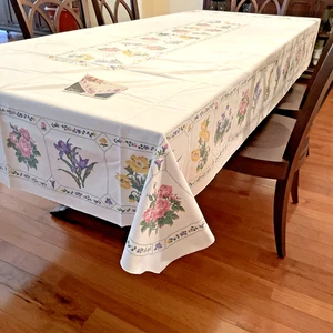 Sunweave Tablecloth English Garden Botanical Multicolor Floral 60X90" Brazil - Picture 1 of 10