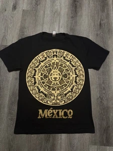 Mexico Aztec Calendar Men’s Shirt Size Medium Black NEW - Picture 1 of 3