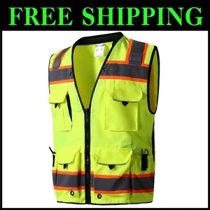 Chaleco de seguridad clase 2 de 10 bolsillos para trabajos de construcción - Imagen 1 de 9