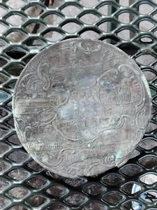 Antique 1904 World's Fair St. Louis Cast Metal Plate Cascades Exhibit Buildings - Picture 1 of 9