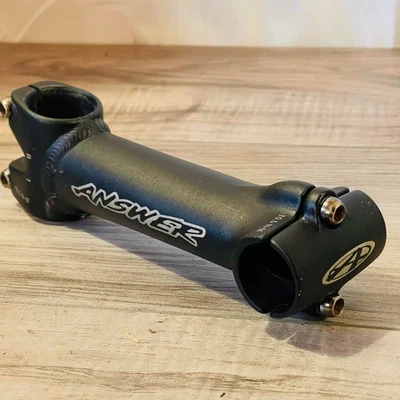 Answer Mountain Bike 1 1/8 Threadless Stem 135 10 Degree 25.4 Black Ano 2-Bolt - Image 1 of 4