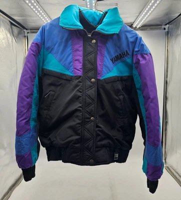 Chaqueta deportiva Yamaha Color Block vintage para mujer talla MEDIANA REG azul negra Foto 1 de 4