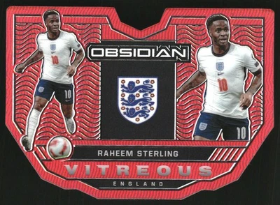 2021-22 Panini Obsidian Vitreous Electric Etch Red Flood #21 Raheem Sterling /10 - Image 1 of 2