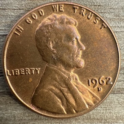 1962 D Lincoln Penny, Brilliant Red , Doubled Mint Mark & Date, Etc - Image 1 of 2