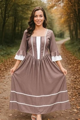 Pioneer Prairie Colonial Civil War Rayon Women Dress - Image 1 of 4