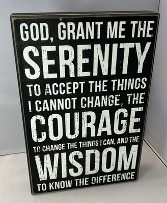 Serenity Prayer Decorative Wooden Box Sign 8x12 Primitives by Kathy Recovery - Image 1 of 4