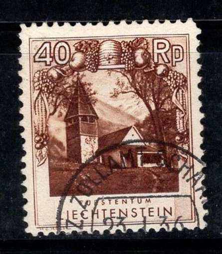 Liechtenstein 1930 Mi. 101C Usato 100% paesaggi, vedute, 40 Rp - Immagine 1 di 1