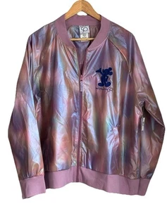 Disney Jacket Satin 50th Anniversary Pink Iridescent Bomber Mickey 2XL NWTs - Picture 1 of 19