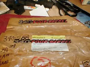 NOS MOPAR 1970-3 CHALLENGER 340 4 BARREL HOOD N'PLATES - Picture 1 of 1