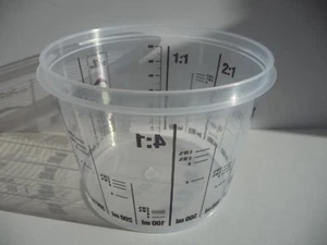 200 vasos medidores vaso mezclador nuevo 750 ml coche pintura colores barniz transparente! - Imagen 1 de 1