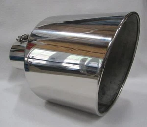 CHEVY DURAMAX POLISHED STAINLESS (BOLT ON) DIESEL EXHAUST TIP 4"IN 10" OUT 15"L - Bild 1 von 6