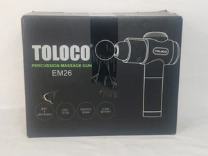 Neu Toloco EM26 tragbare Tiefgewebe-Handschlagzeug-Massagepistole, schwarz - Bild 1 von 4