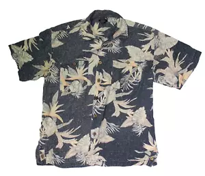 Silk Concept Men’s Hawaiian Shirt 100% Silk Floral Button Down Size Large - Picture 1 of 7