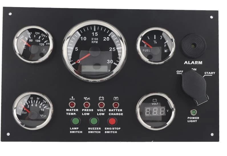 24V 5 Gauge Cluster Set Water/Oil/Voltage Gauge with Voltmeter  For Marine Boat - Image 1 of 1