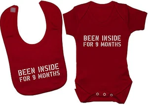 Been Inside Babygrow Body Strampler & Fütterungslätzchen NB-24M Unisex lustiges Geschenk - Bild 1 von 6