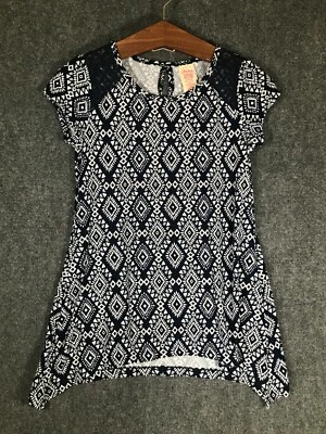 Camiseta Faded Glory XL Mujer Manga Corta Top Calce Regular Elastizado Azul Blusa Foto 1 de 4