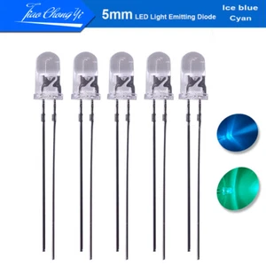 5mm LED light-emitting diode Ice Blue Cyan 490nm 480nm 20mA for Traffic Lights - Picture 1 of 11