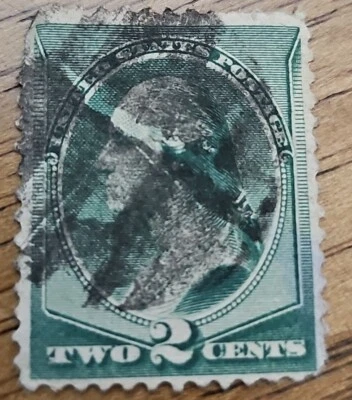 Scott 213- Used- 2c George Washington- American Bank Note Company, 1887- stamp - Image 1 of 2