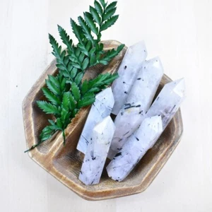 Wholesale Lot 1 Lb Black Rutile Quartz Obelisk Tower Crystal Wand Clearance - Picture 1 of 7