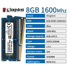 Kingston 16GB 2x 8GB 4GB 2G PC3-12800S DDR3 1600MHz SODIMM Laptop Memory RAM LOT - Picture 1 of 10