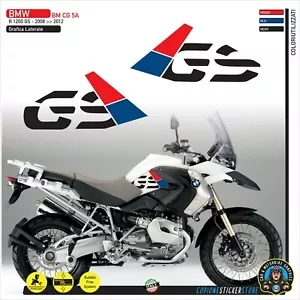 Adesivi Fianco Serbatoio Moto BMW R 1200 gs 2008 2012 ROSSO BLU NERO BM CG 5A - Imagen 1 de 2