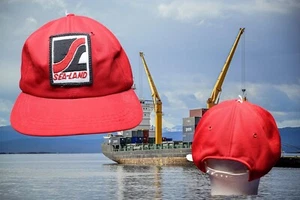 De colección Sea Land Alaska Puerto Holandés Carga Arrastrero Pesca Salmón Cangrejo Sombrero Gorra - Imagen 1 de 9