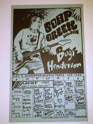 Soap Creek Saloon 1985 Austin Calendar Bugs Henderson Trucha Pesca en América Foto 1 de 3