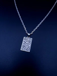 HANDMADE STERLING SILVER PENDANT WITH EGGSHELL URUSHI LACQUER – UNIQUE PIECE - Picture 1 of 2