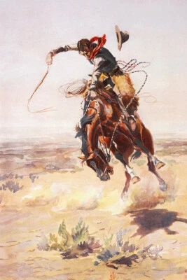 Western Art Slick Rider Charles M Russell Wall Art Home Decor - POSTER 20x30 Foto 1 de 4