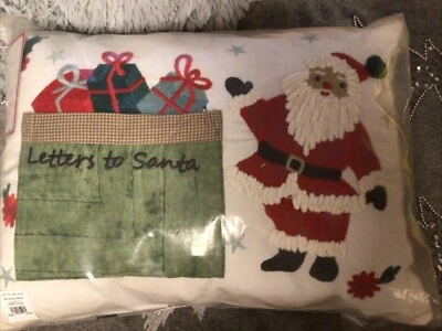 Nuevo POTTERY BARN Niños CARTA a Santa Almohada de Bolsillo 12" in x 16" in Foto 1 de 4