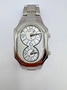 Philip Stein Signature Frequency Stainless Steel Lg Ladies Dual Time Zone Watch - Picture 1 of 3