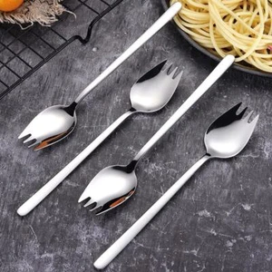 2 In 1 Spork Soup Tableware Set Salad Noodle Cutlery Spoon Fork Tool Hot O1S3 - Picture 1 of 10