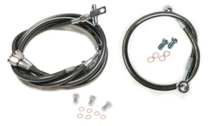 Streamline Steel Braided Brake Lines Smoke +1" Front +8" Rear Yamaha Banshee 350 - Picture 1 of 3