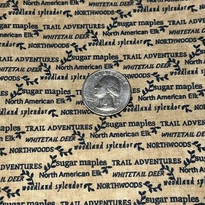 Moda Quilt Fabric Trail Adventures Holly Taylor 3 1/2 Yds Woods Deer Sugar Maple - Image 1 of 4